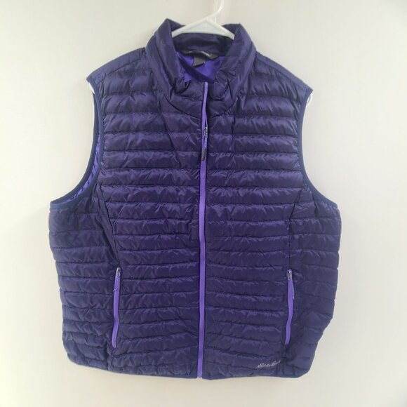 Eddie Bauer Puffer Vest Women’s Quilted 700 Down Fill Purple Insolated Size 2XL - Picture 1 of 6